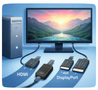 Ich möchte einen Monitor per HDMI oder DisplayPort anschließen