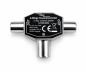 Preview: DINIC 2x Koaxial-Stecker auf Koaxial-Kupplung 2 TV-Geräte auf 1 Antennendose, Metall
