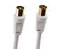 Preview: DINIC Koaxial Antennenkabel Stecker auf Buchse, vergoldet, weiß, vierfach geschirmt, Länge 10m