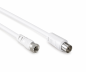 Preview: DINIC SAT Adapterkabel, F-Stecker auf Koax Kupplung, weiß, DINIC Box, 2,50m