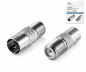 Preview: Adapter Koax-Buchse auf F-Buchse, F-Buchse auf Koaxial Buchse, Vollmetall