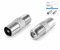 Preview: Adapter IEC Stecker auf F-Buchse, ANT-Stecker auf SAT Buchse, Vollmetall