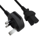 Preview: DINIC Netzkabel England UK Typ G auf C15, 1mm², schwarz, 1,80m