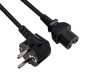 Preview: DINIC Netzkabel Schuko auf Warmgerätestecker, Stromkabel C15