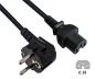 Preview: DINIC Netzkabel Schuko auf Warmgerätestecker, Stromkabel C15