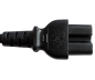 Preview: DINIC Netzkabel Schuko auf Warmgerätestecker, Stromkabel C15, schwarz, 1.80m