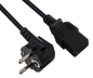 Preview: DINIC Netzkabel Schukostecker E+F 90° auf C19 für 16A,