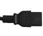 Preview: DINIC Netzkabel Schukostecker E+F 90° auf C19 für 16A, schwarz, 3m