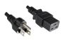 Preview: DINIC Netzkabel Japan Typ B auf C19, VCTF 2mm², 1,8m JPN 3pin/IEC 60320-C19, JET, PSE, schwarz