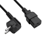 Preview: Netzkabel KS C 8305 auf C19, 1mm², KC, 1,8m KS C 8305 (YP-22K) - C19, schwarz