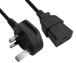 Preview: DINIC Netzkabel England UK Typ G auf C19, 13A, 1,5mm², 1,8m