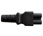 Preview: DINIC Netzkabel, Schutzkontaktstecker auf C5 Kleeblatt-Stecker, schwarz, 3m