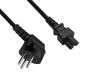 Preview: DINIC Netzkabel Israel Typ H auf C5, 0,75mm², 1,8m ISR 3pin/IEC 60320-C5, SII, schwarz