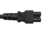 Preview: DINIC Netzkabel Israel Typ H auf C5, 0,75mm², 1,8m ISR 3pin/IEC 60320-C5, SII, schwarz