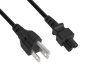 Preview: DINIC Netzkabel Japan Typ B auf C5, 0,75mm², 1,8m JPN 3pin/IEC 60320-C5,JET, PSE, VCTF, schwarz