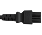 Preview: DINIC Netzkabel Japan Typ B auf C5, 0,75mm², 1,8m JPN 3pin/IEC 60320-C5,JET, PSE, VCTF, schwarz