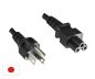Preview: DINIC Netzkabel Japan Typ B auf C5, 0,75mm², 1,8m JPN 3pin/IEC 60320-C5,JET, PSE, VCTF, schwarz