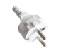 Preview: DINIC Netzkabel Schutzkontaktstecker auf C5, weiß, 1,80m