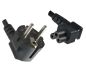 Preview: DINIC Netzkabel, Stromkabel mit Schutzkontakt-Stecker auf C5 gewinkelt, schwarz, 5m