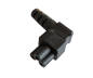 Preview: DINIC Netzkabel, Stromkabel mit Schutzkontakt-Stecker auf C5 gewinkelt, schwarz, 5m