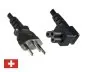 Mobile Preview: DINIC Netzkabel Schweiz Typ J auf C5 gewinkelt, schwarz 3m