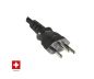 Preview: DINIC Netzkabel Schweiz Typ J auf C5 gewinkelt, schwarz 3m