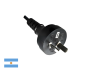 Preview: DINIC Netzkabel Argentinien Typ I auf C7, 0,75mm², ARG 2pin, schwarz, 1,8m
