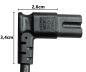 Preview: DINIC Netzkabel Australien Typ I auf C7 90°, 0,75mm², AUS 2pin Typ I, SAA, schwarz, 1.8m