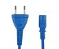 Preview: DINIC Stromkabel, Netzkabel Euro-Stecker auf C7 blau, 2-pin Euro-8, VDE, 1,80m