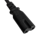 Preview: DINIC Netzkabel Stromkabel China Typ A auf C7, 1,8m CHN 2pin, CCC, schwarz, 1,80m