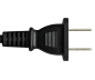 Preview: DINIC Netzkabel Stromkabel China Typ A auf C7, 1,8m CHN 2pin, CCC, schwarz, 1,80m