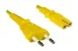 Mobile Preview: DINIC Stromkabel, Netzkabel Euro-Stecker auf C7 gelb, 2-pin Euro-8, 1,80m