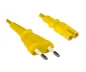 Preview: DINIC Stromkabel, Netzkabel Euro-Stecker auf C7 gelb, 2-pin Euro-8, 1,80m