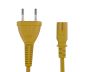 Preview: DINIC Stromkabel, Netzkabel Euro-Stecker auf C7 gelb, 2-pin Euro-8, 1,80m