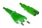Mobile Preview: DINIC Stromkabel, Netzkabel Euro-Stecker auf C7 grün, 2-pin Euro-8, 1,80m