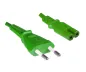 Preview: DINIC Stromkabel, Netzkabel Euro-Stecker auf C7 grün, 2-pin Euro-8, 1,80m