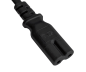 Preview: DINIC Netzkabel Israel Typ C auf C7, 0,75mm², 1,8m ISR 2pin/IEC 60320-C7, SII, schwarz