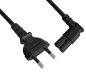 Preview: DINIC Netzkabel KOREA 2pin auf C7 90°, 0,75mm², 1,8m KOR 2pin/IEC 60320-C7 gewinkelt, KTL, schwarz
