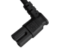 Preview: DINIC Netzkabel KOREA 2pin auf C7 90°, 0,75mm², 1,8m KOR 2pin/IEC 60320-C7 gewinkelt, KTL, schwarz