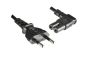 Preview: DINIC Netzkabel KOREA 2pin auf C7 90°, 0,75mm², 1,8m KOR 2pin/IEC 60320-C7 gewinkelt, KTL, schwarz