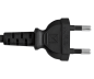 Preview: DINIC Netzkabel KOREA 2pin auf C7, 0,75mm², KTL, schwarz, 1.80m