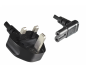 Preview: DINIC Netzkabel England UK Typ G 3A auf C7  90° UO, 0,75mm², ASTA, 1.80