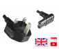 Preview: DINIC Netzkabel England UK Typ G 3A auf C7  90° UO, 0,75mm², ASTA, HK, Safety Mark, 1.80m