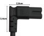 Preview: DINIC Netzkabel England UK Typ G 3A auf C7 90° LR, 0,75mm², ASTA, 1.80m