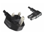 Preview: DINIC Netzkabel England UK Typ G 3A auf C7  90° LR, 0,75mm², ASTA, 1.80m