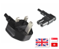 Preview: DINIC Netzkabel England UK Typ G 3A auf C7  90° LR, 0,75mm², ASTA, 1.80m