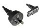 Preview: DINIC Netzkabel Australien Typ I auf C7 gewinkelt, 0,75mm², schwarz, 2m