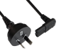 Preview: DINIC Netzkabel Australien Typ I auf C7 gewinkelt, 0,75mm², schwarz, 2m