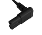 Preview: DINIC Netzkabel Japan Typ A auf C7 gewinkelt, 1,8m JPN 2pin/ C7 90°, 0,75mm², VFF, PSE, schwarz