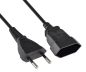 Preview: DINIC Netzkabel, Euro-Verlängerung, Eurostecker auf Eurobuchse, schwarz, 2m